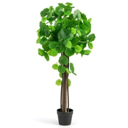 COSTWAY Artificial Crabapple Tree Fake Plant in Pot Green One Size