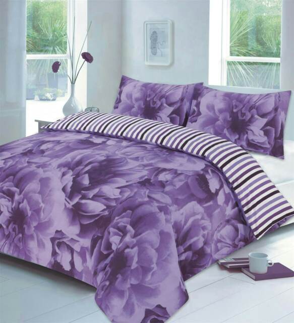 Roses Duvet Cover Set - King - Purple Purple King