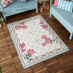 Wylder Claudia Floral Candy Red Outdoor Rug Multi