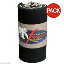 Result Plain Warm Outdoor Fleece Blanket (330gsm) (Pack of 2) - Black - One Size