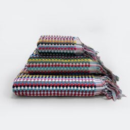 Popcorn Textured Recycled Cotton Tasselled Bath Towels Multi Hand towel 1