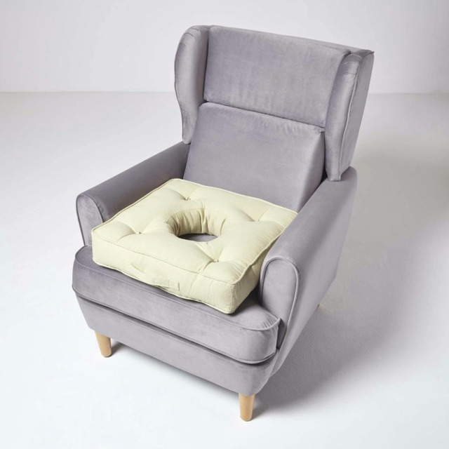 "Homescapes Sage Green Pressure Relief Armchair Booster Cushion Green Sage green 50cm x 50cm x 10cm (20"" x 20"" x 4"")"