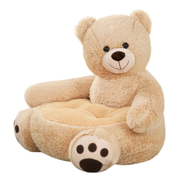 Kids Plush Animals Sitting Support Sofa Orange Khaki One Size