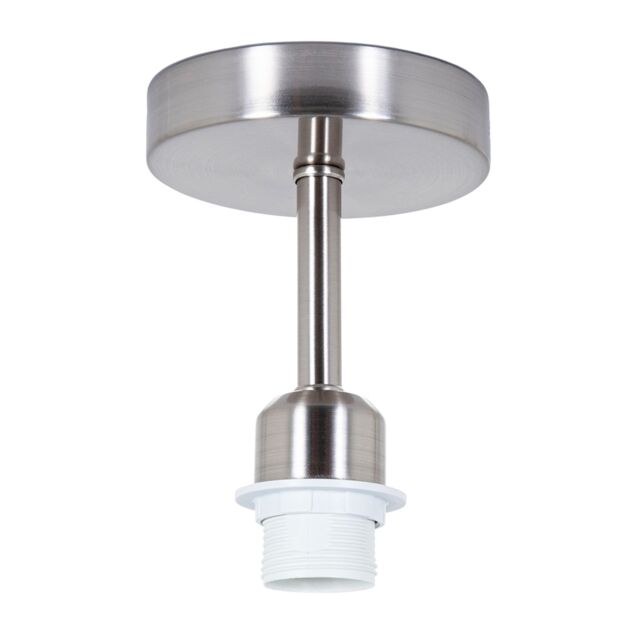 Brushed Satin Nickel Ceiling Light Fitting for Industrial Style Light Bulbs Silver Satin Nickel 1