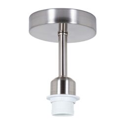 Brushed Satin Nickel Ceiling Light Fitting for Industrial Style Light Bulbs Silver Satin Nickel 1