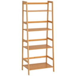 4 Tier Bamboo Freestanding Ladder Bookcase Shelf