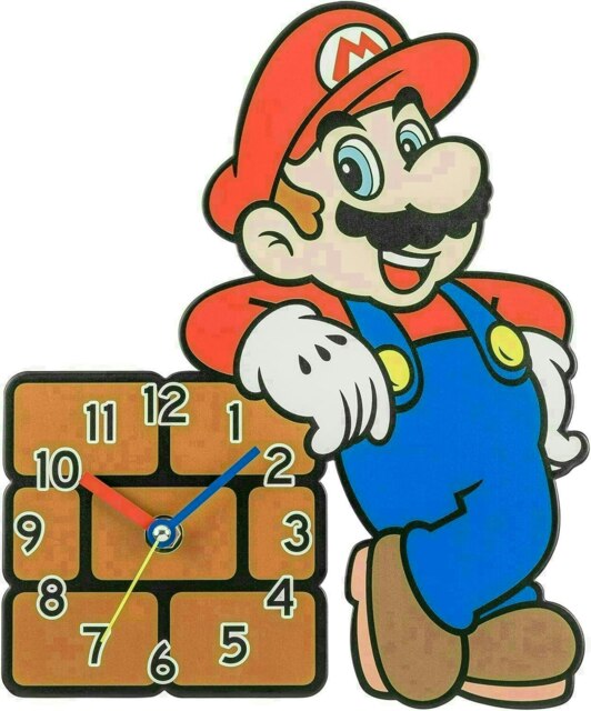 Super Mario Wall Clock Black