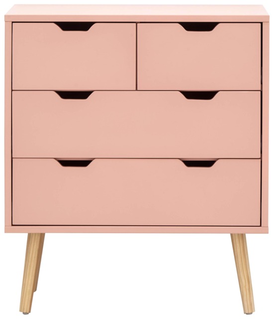 Nyborg 4 Drawer Chest Pink Coral Pink