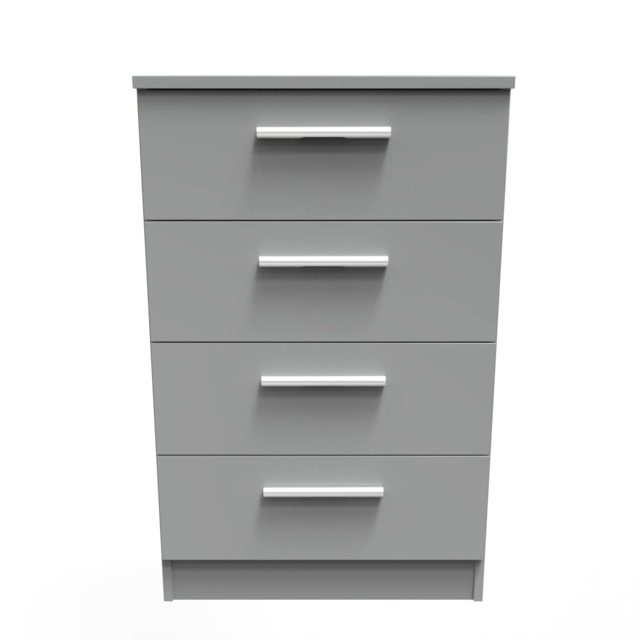 Trent 4 Drawer Midi Chest of Drawers in Dusk Grey (Ready Assembled) Grey Dusk Grey