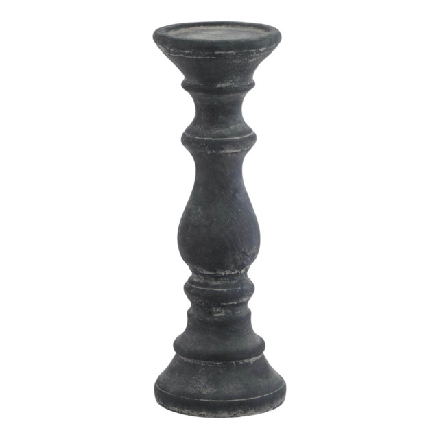 Hill Interiors Amalfi Column Candle Holder - Grey - 20cm x 10cm x 10cm