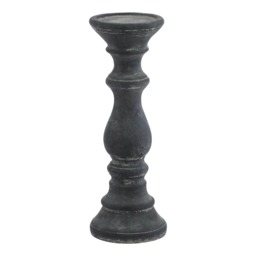 Hill Interiors Amalfi Column Candle Holder - Grey - 20cm x 10cm x 10cm