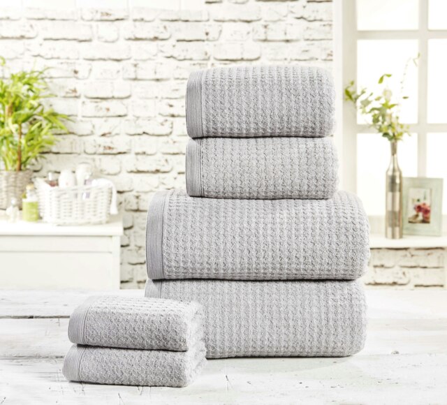 Waffle Pure Cotton Face Towels Super Soft and Absorbant Silver Storm Face cloth 1