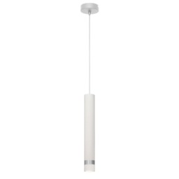 Tuba Slim Pendant Ceiling Light White, Chrome 10cm