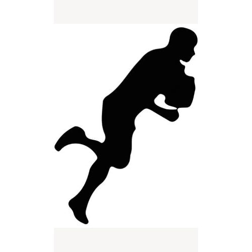 Rugby Player Running Silhouette PVC Lifesize Poster 182cm