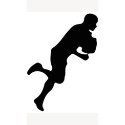 Rugby Player Running Silhouette PVC Lifesize Poster 182cm