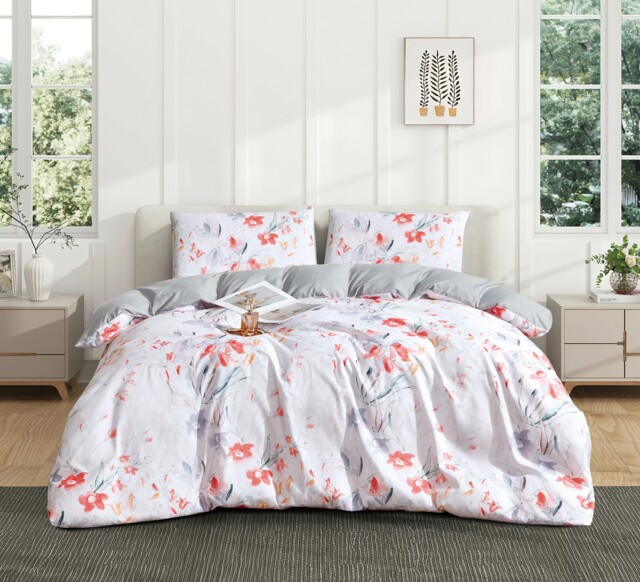 Ezysleep Pixie Floral Printed Duvet Set - Duvet Cover And Matching Pillowcases Multi