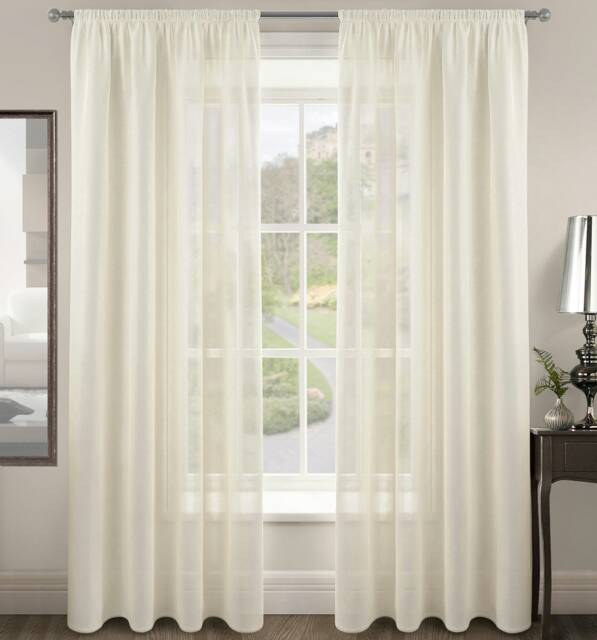 Velosso Riva Slot Top Voile Panel - 150cm x 137cm Cream Cream