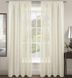 Velosso Riva Slot Top Voile Panel - 150cm x 137cm Cream Cream