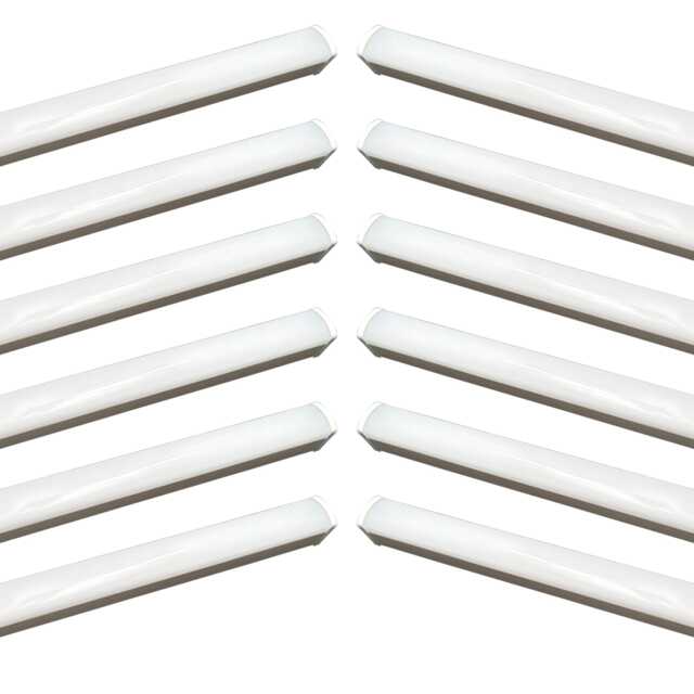 Set of 12 Batten 40W LED Cool White 1200mm Strip Lights