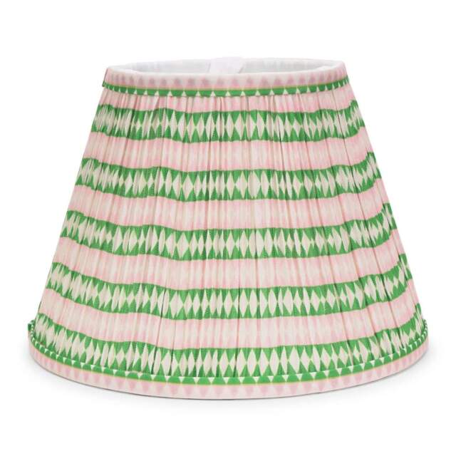 ValueLights Riza Taper Pink Aztec Pleat Small Shade and Bulb