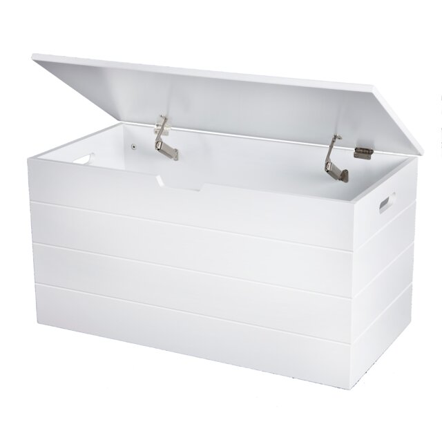 Seaton White Wooden Storage Chest, Blanket Box, Trunk, Ottoman, Toy Box