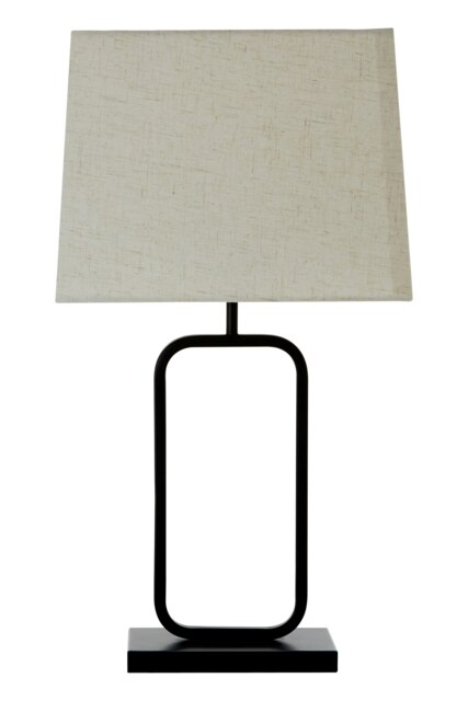 Interiors by Premier Sleek Natural And Black Table Lamp, Contemporary Bedside Table Light, Sleek table Light For Livingroom