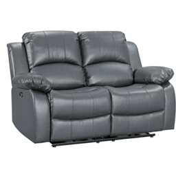 Faux Leather Grey 2 Seater Electric Recliner Sofa VALENCIA