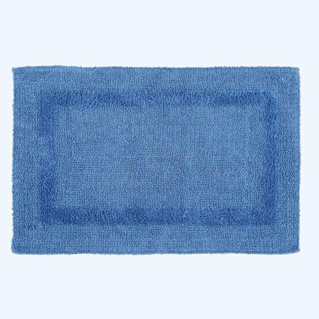 Homescapes Luxury Reversible Cotton Bath Mat - Cobalt Blue Cobalt Blue