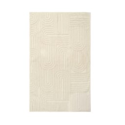 OHS 4 x Jacquard Arches Textured 100% Cotton 500GSM Absorbent Hand Towels, 50x80cm - Cream