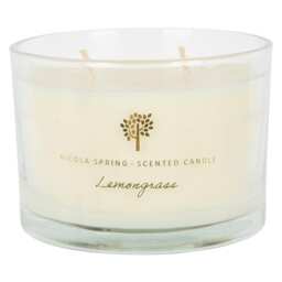 Nicola Spring Lemongrass Scented Candle - 350g 38h Natural Double Wick Soy Wax Aromatherapy Candle Home Fragrance