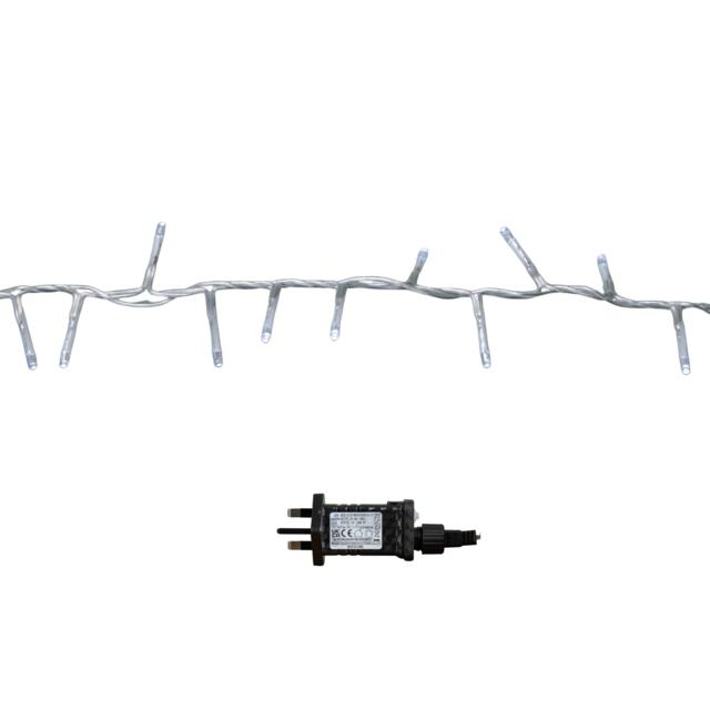 50m 2000 LED TreeBrights Christmas String Lights with Timer in White on Clear Cable