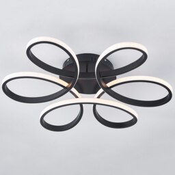 Living and Home Modern Acrylic Petal LED Semi-Ceiling Light - Black