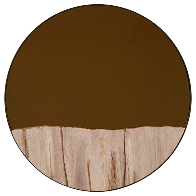 Orsina Petrified Wood Tile Large Round Mirror