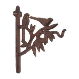 Homescapes Brown Cast Iron Bird Hanging Basket Hook