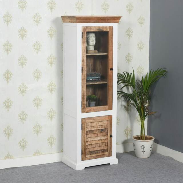 Oscar Wood Bookcase/Display Cabinet – 3 Shelves & 1 Door Brown Brown