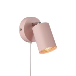 Nordlux Explore Indoor Wall Light Pink Metal Sensor GU10 Adjustable Head - Plug In or Mains Powered , IP20 Pink rose