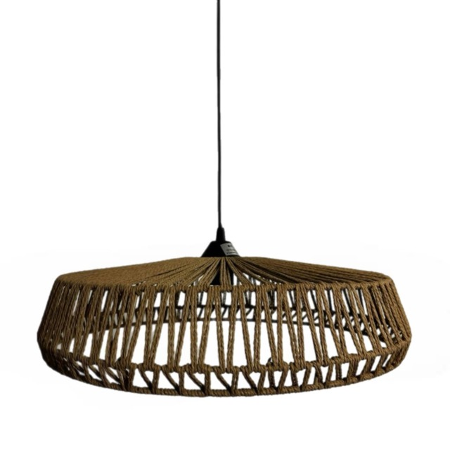 CGC Large 50cm Natural String Round Woven Easy Fit Lampshade Brown