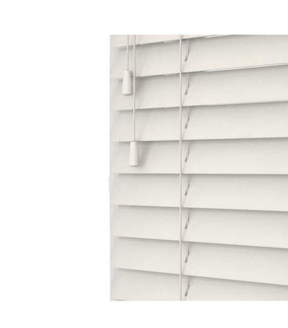 180cm Fog White Wooden Venetian Blinds With Strings (130cm drop) White White