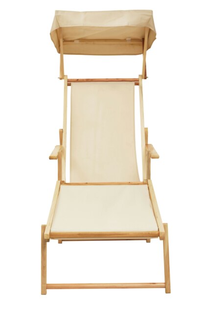 Interiors by Premier Cream Lounger, Easy to Clean Outdoor Lounger Chair, Weather-resistant Chaise Lounge, Space-saver Sun Lounger