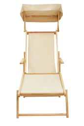 Interiors by Premier Cream Lounger, Easy to Clean Outdoor Lounger Chair, Weather-resistant Chaise Lounge, Space-saver Sun Lounger