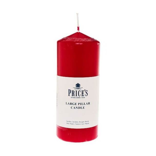 Prices Pillar Candle Red 6 - One Colour - One Size
