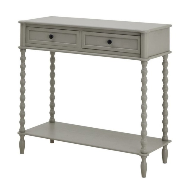 The Camden Collection Two Drawer Console Table - Wood - L35 x W90 x H81 cm - Grey