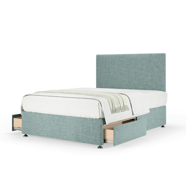 Majestic 1000 Pocket Sprung Duckegg Linen 2 Drawer Divan Set And Valencia Headboard Double