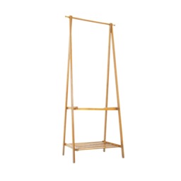 Wooden Natural Brown Open Clothes Rack With Shelf Natural Brown Brown One Size