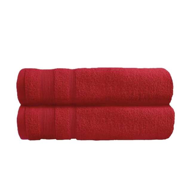 Luxury Zero Twist Egyptian Cotton Bath Towels 70 x 120cm - Pack of 2 Red Cranberry Bath towel