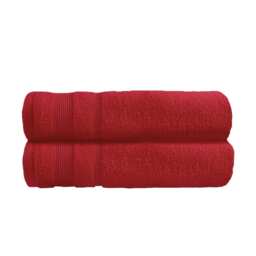 Luxury Zero Twist Egyptian Cotton Bath Towels 70 x 120cm - Pack of 2 Red Cranberry Bath towel