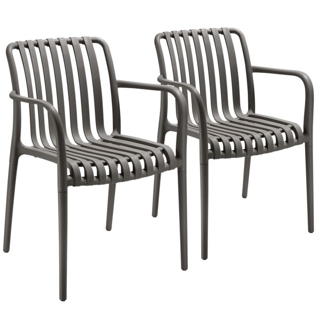 Garden Chairs Alcudia - weather-resistant, durable and long-lasting plastic Grey anthracite One Size 2