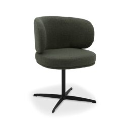 Bentley Designs - Marcel - Swivel Dining Chair in Green Fabric (Pair)