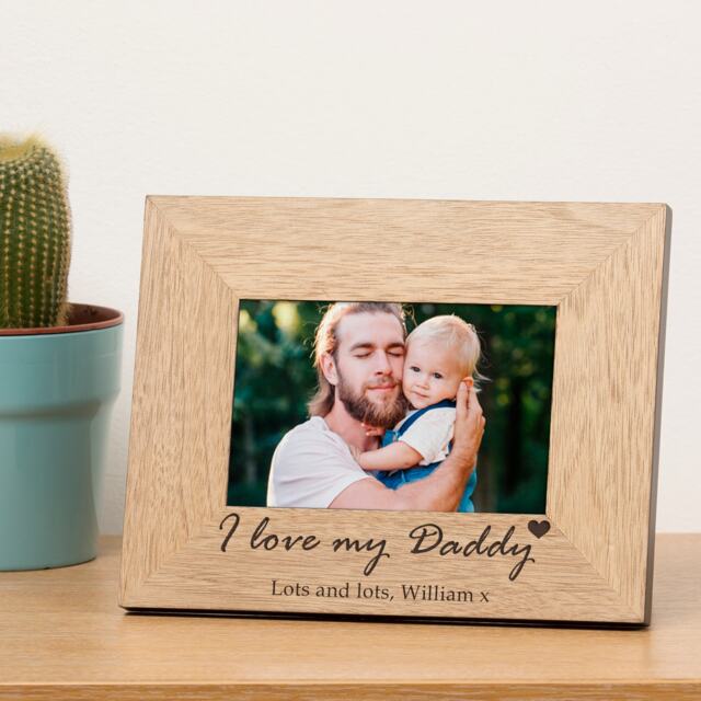 Personalised I love my Daddy Wood Picture Frame 6 x 4 Fathers Day