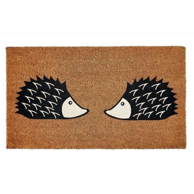 Groundsman Hedgehog Door Mat Brown Brown/Black/White 40cm x 70cm 1